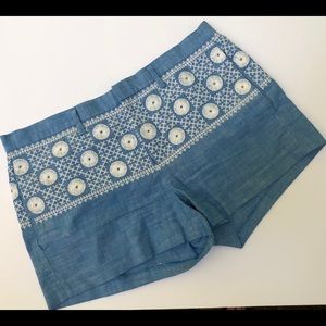 Madewell blue shorts with white embroidery SZ 6